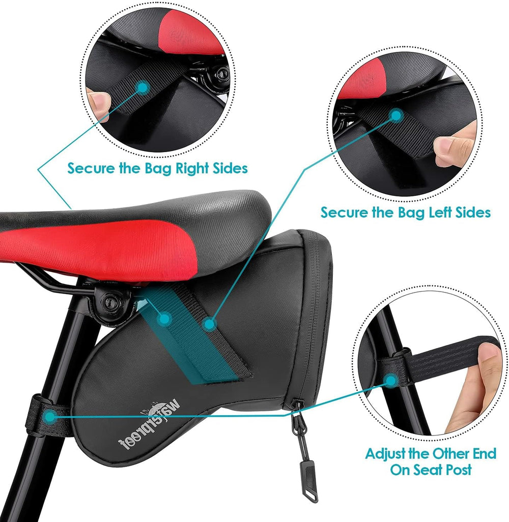 WOTOW Bike Tyre Repair Kits, Waterproof Bicycle Saddle Bag & 120 Psi Mini...