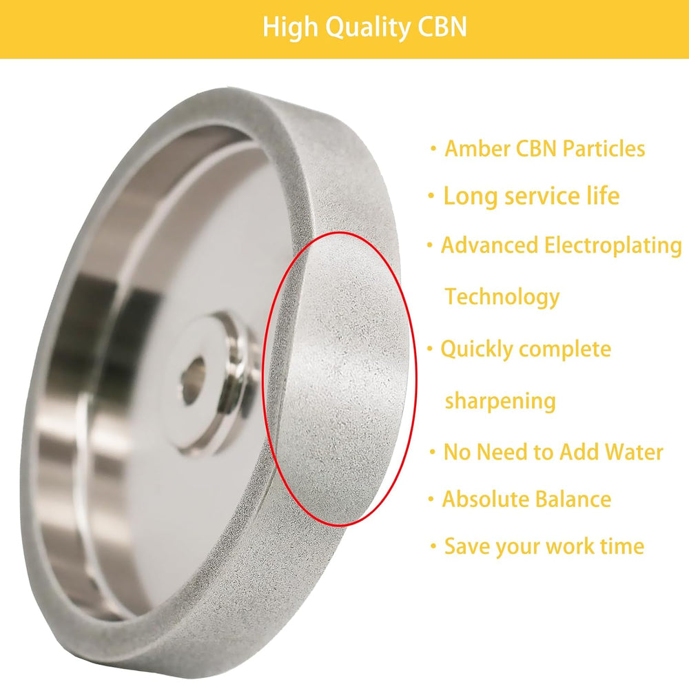 CBN Grinding Wheel 8 Inch 320 Grit, 8" x 1" Wide, 5/8" Arbor, ...