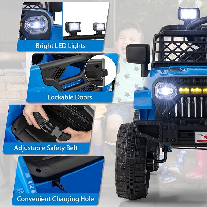 Costzon Kids Ride On Truck, 12V Battery Powered Electric Vehicles w/Remote