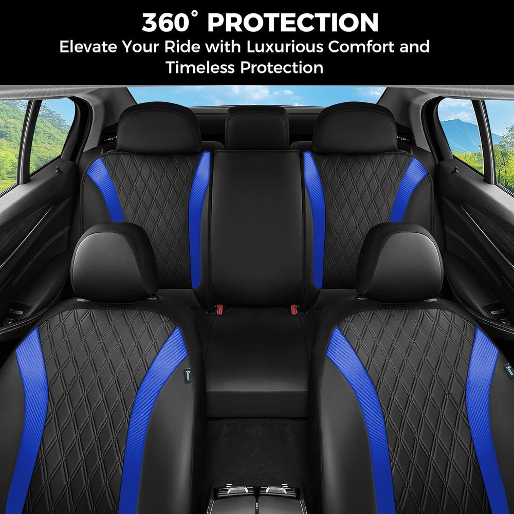 FLORICH Seat Covers, Car Seat Covers Full Set, Waterproof Leather Car Seat Pr...