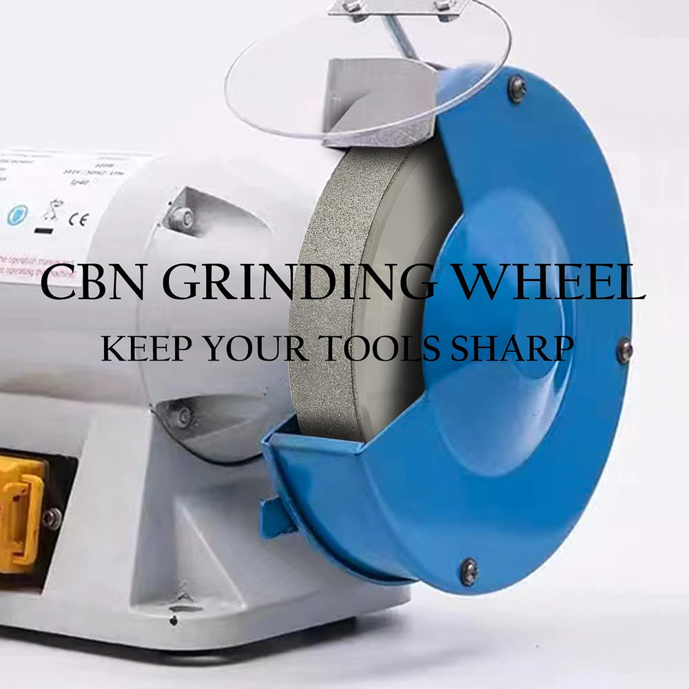CBN Grinding Wheel 6 Inch 180 Grit, 1/2" Arbor, for Bench Grinders