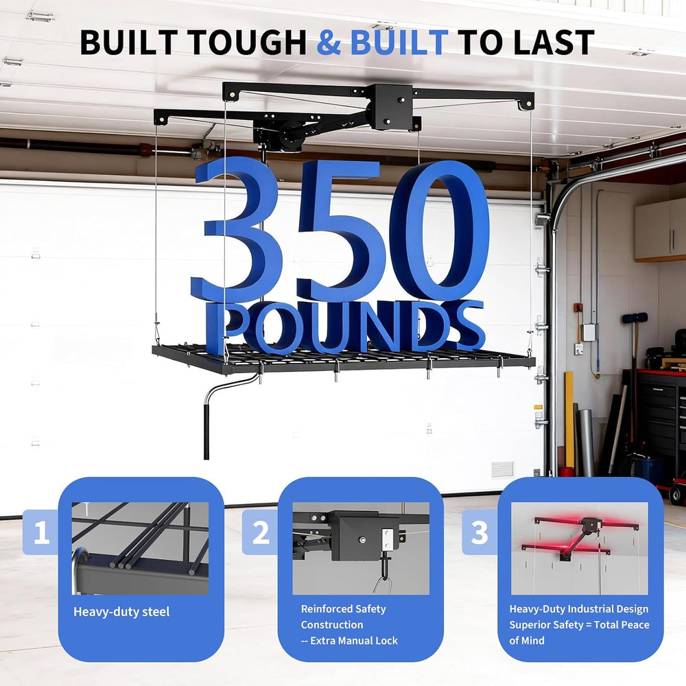 Overhead Garage Lifting Storage Rack, Maximize Your Garage Storage with Our 4...