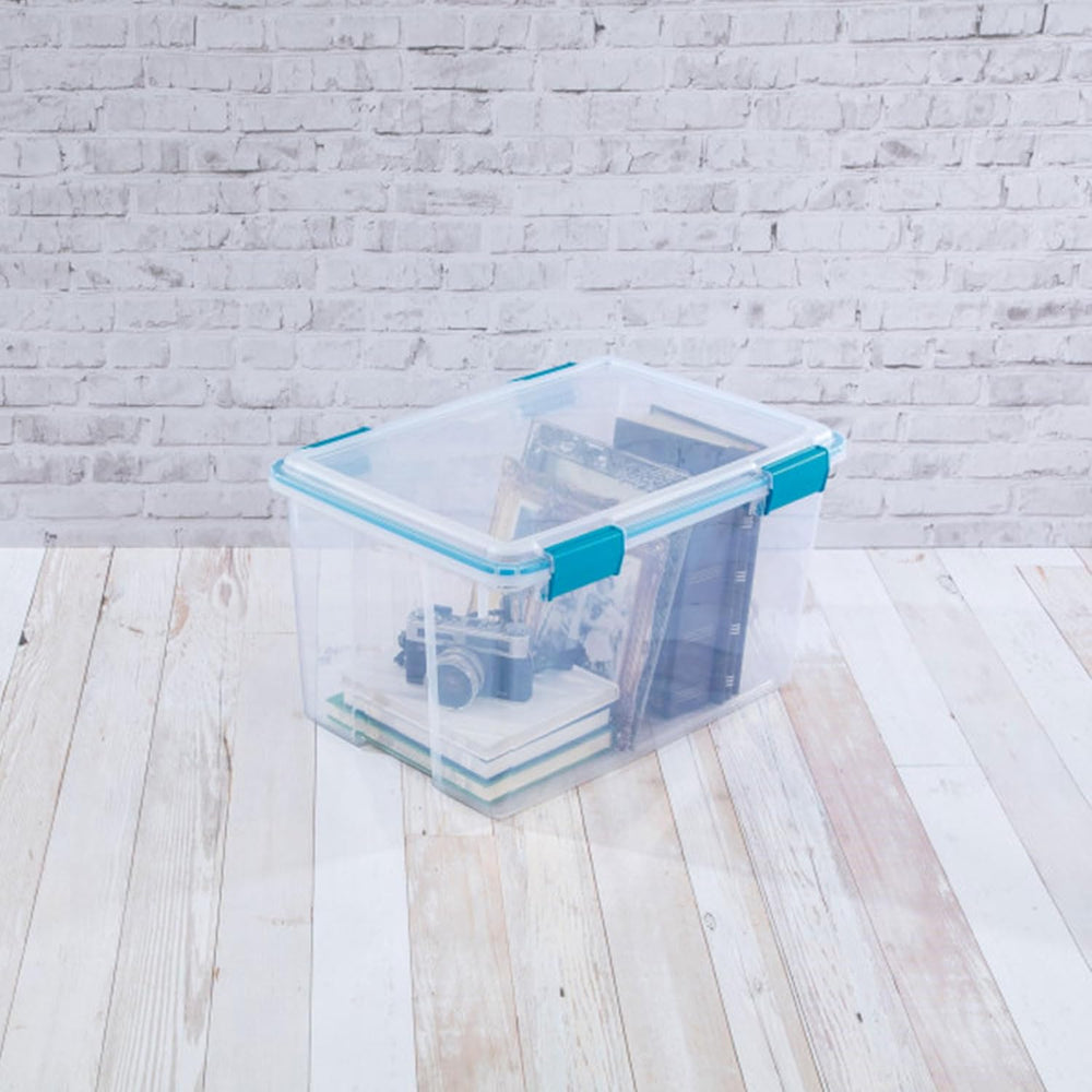 Sterilite 4-Pack 54 Quart Gasket Box, Home Storage Organizer Bins with Lids -...