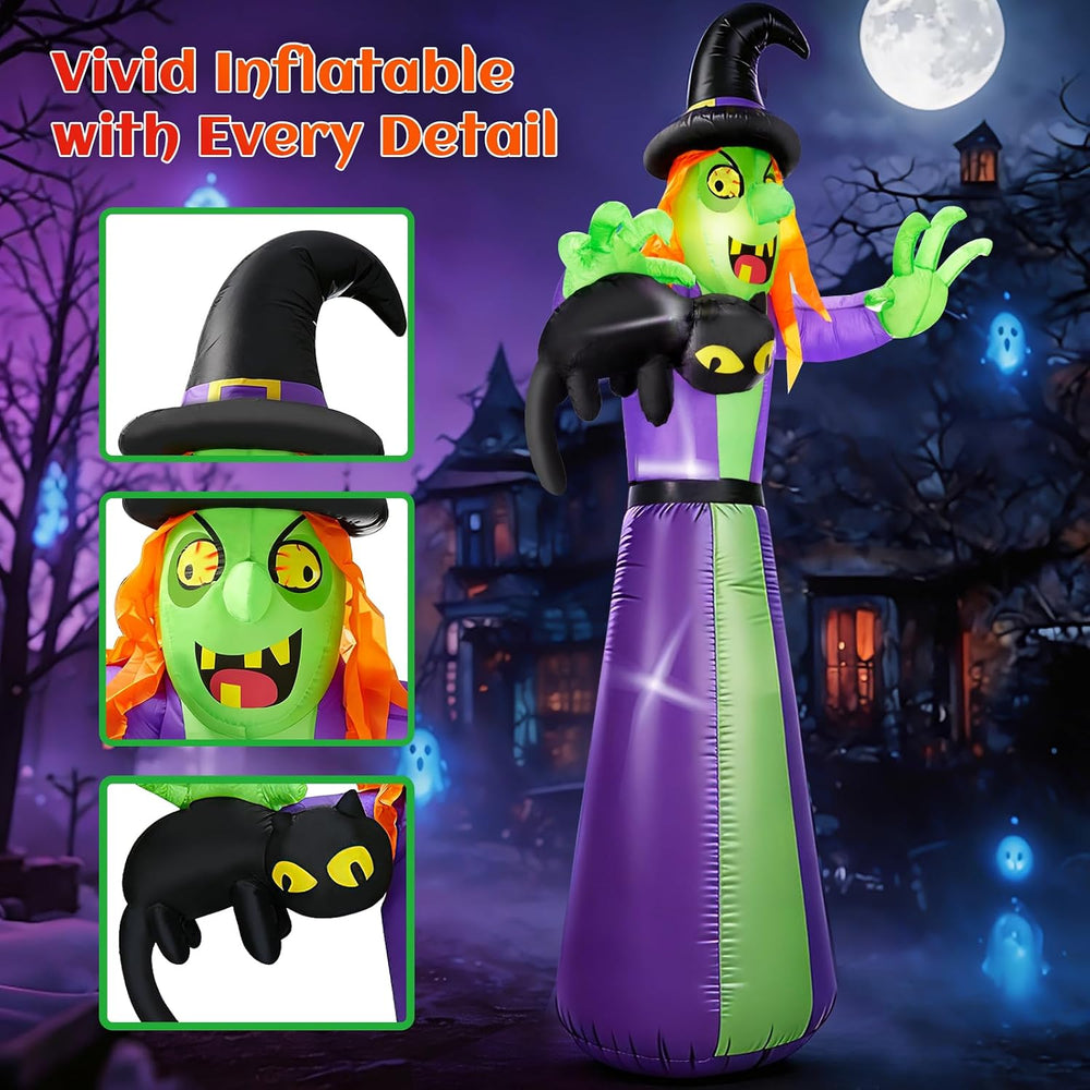 12 FT Giant Halloween Inflatables Witch Outdoor Decoration-Huge Blow Up Spook...