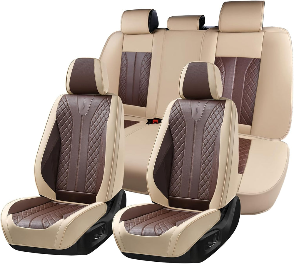 FLORICH Front and Back Seat Covers for Cars Leather Car Seat Cover Full Set 5...