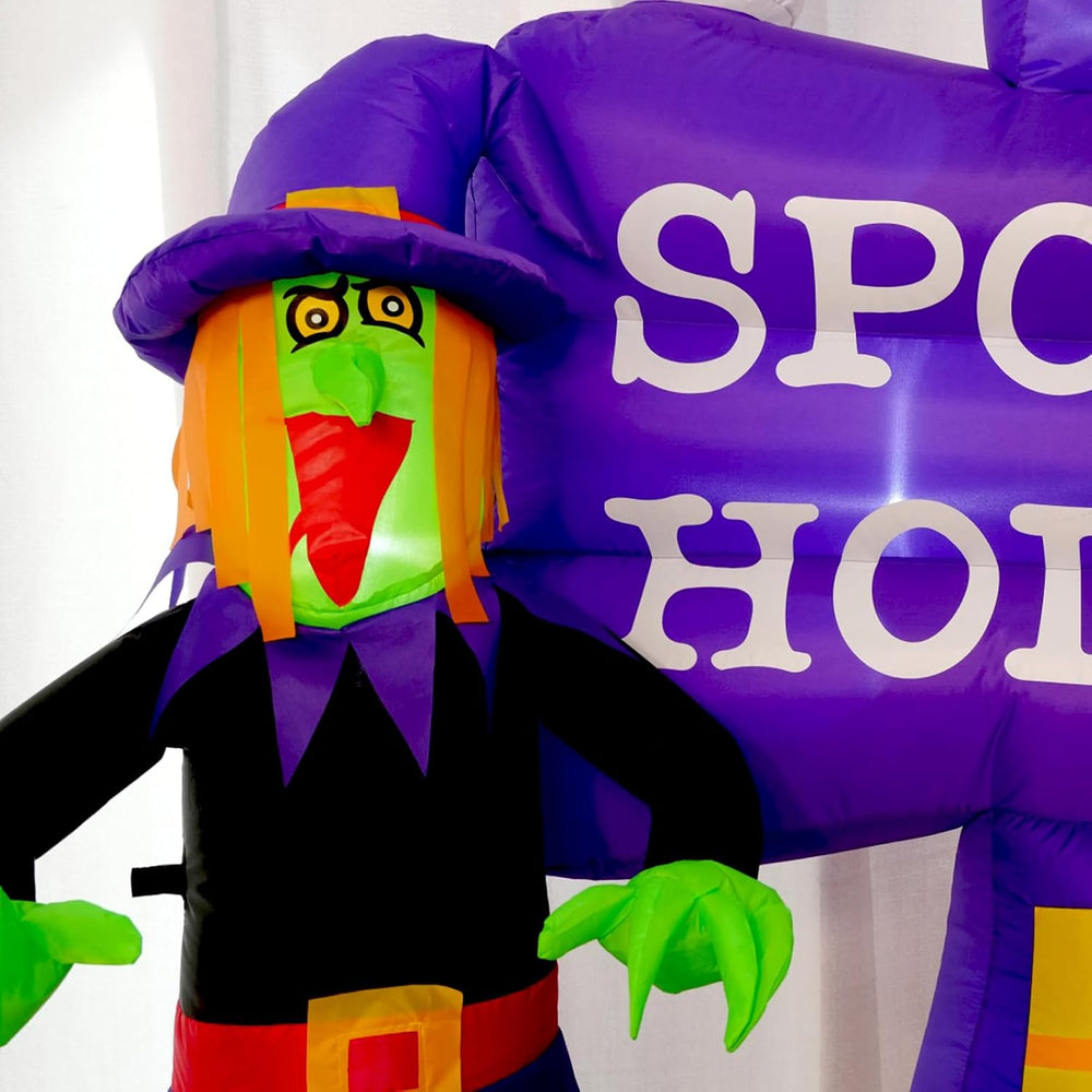 Whubefy 8FT Tall Halloween Inflatable Witch Spooky Ghost Outdoor Decoration