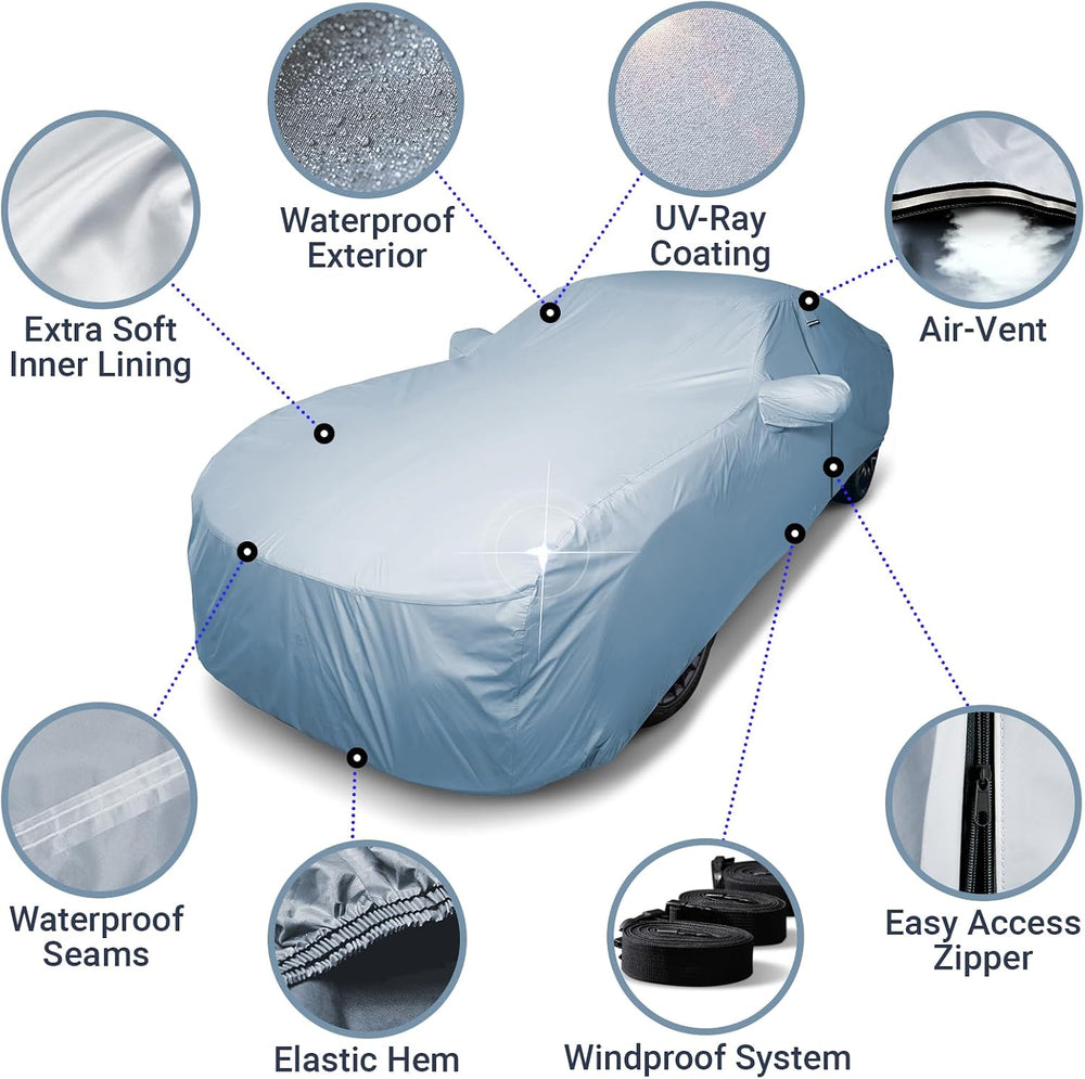 iCarCover Car Cover Waterproof All Weather for 1982-1991 Pontiac 6000