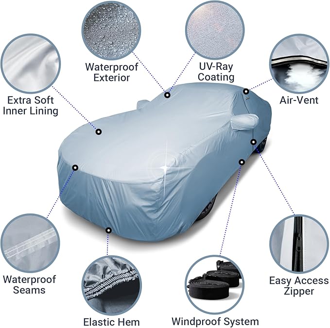 iCarCover Premium Car Cover for 2005-2010 Buick Allure Heavy Duty Waterproof