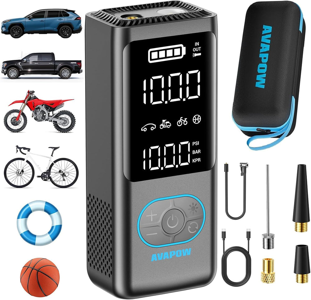 AVAPOW Portable Tire Inflator, 150 PSI Cordless Air Compressor