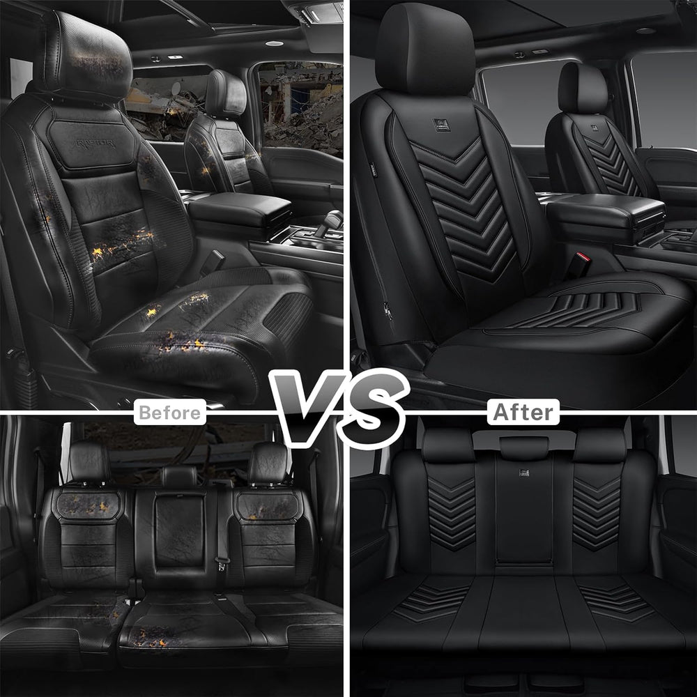 CAR PASS 3D Foam Faux Leather Seat Covers Full Set,Waterproof Leather Seat Co...