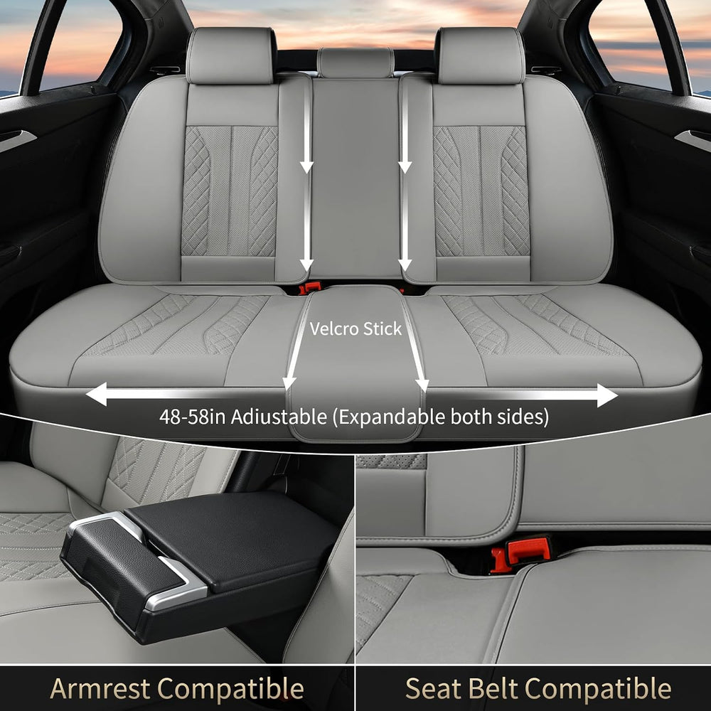 Car Seat Covers Full Set Leather Seat Cover for Cars Full Coverage Seat Cover...