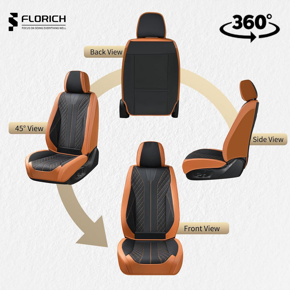 Leather Seat Covers for Cars Front Car Seat Cover Premium Automotive Seat Cov...
