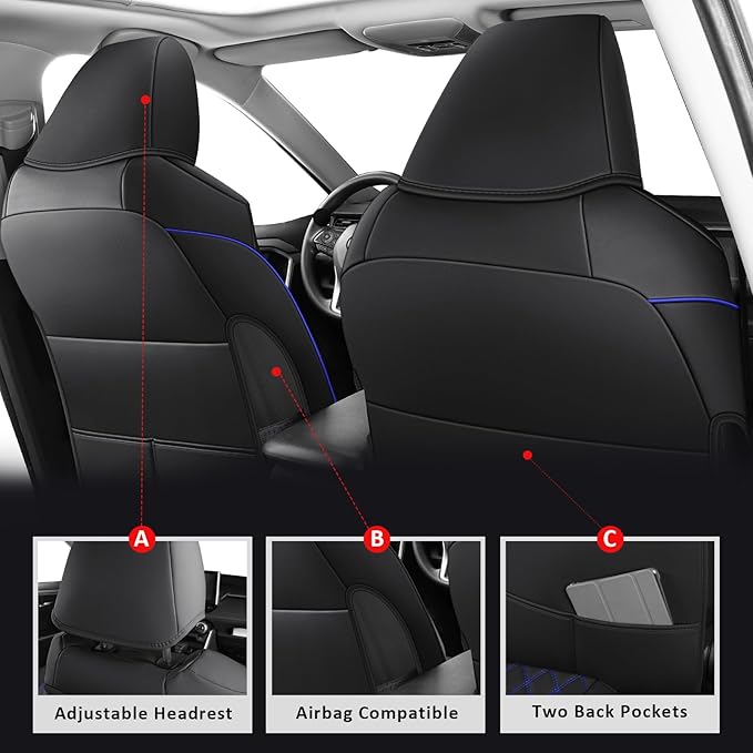 MIROZO Car Seat Covers for Toyota Rav4, Waterproof Rav4 Seat Covers Compatible