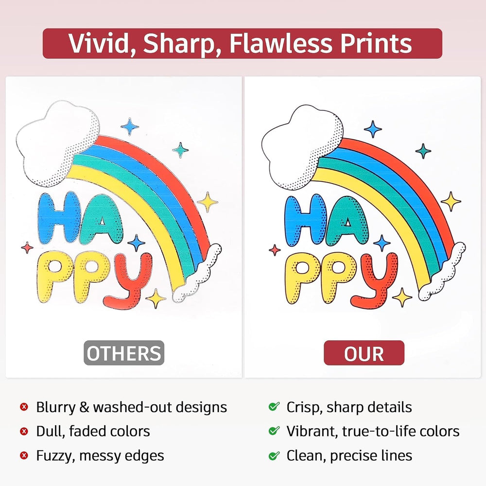 Lzerking Glossy Printable Vinyl Sticker Paper, 100 Sheets Waterproof Decal