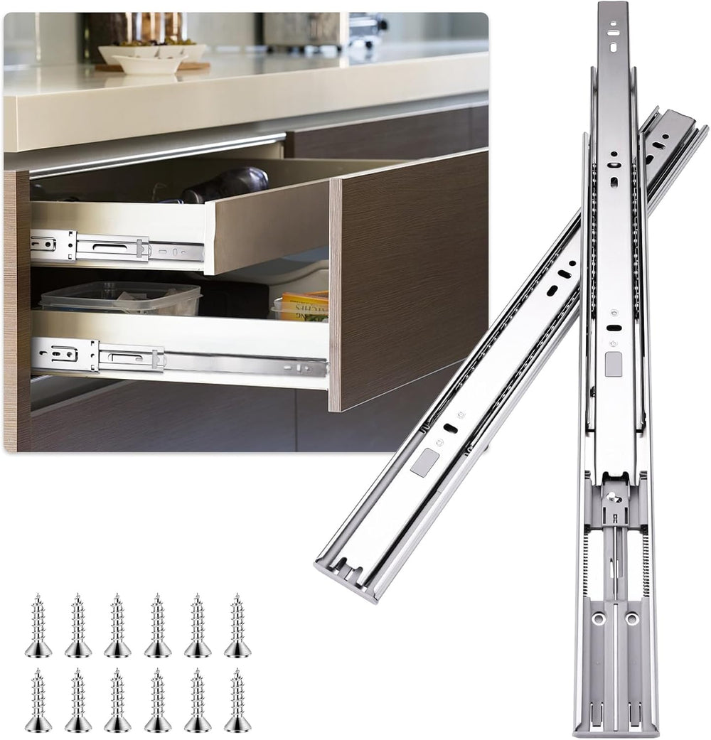 Sulawskys Soft Close Drawer Slides 20 Inch, 6 Pairs – Full Extension 100LB