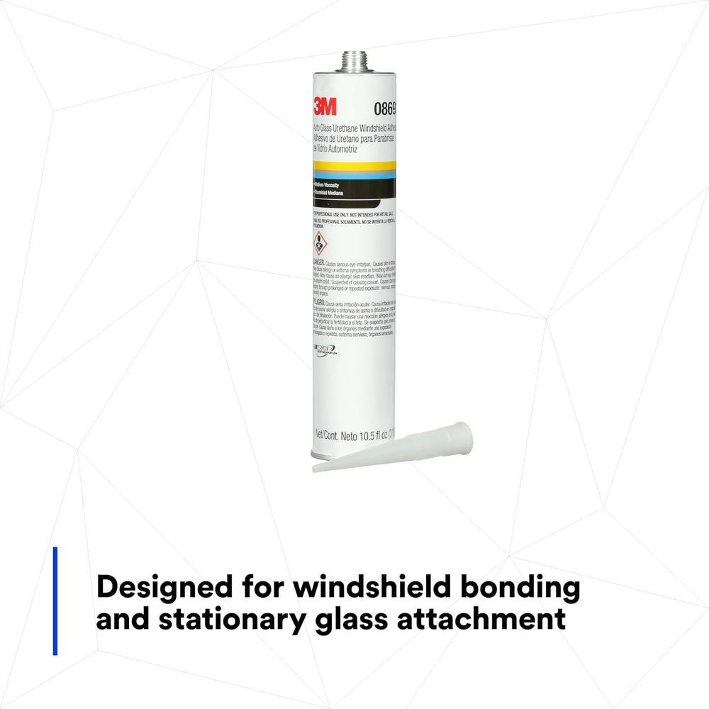 3M Auto Glass Urethane Windshield Adhesive, 08693, Medium Viscosity, High-Str...