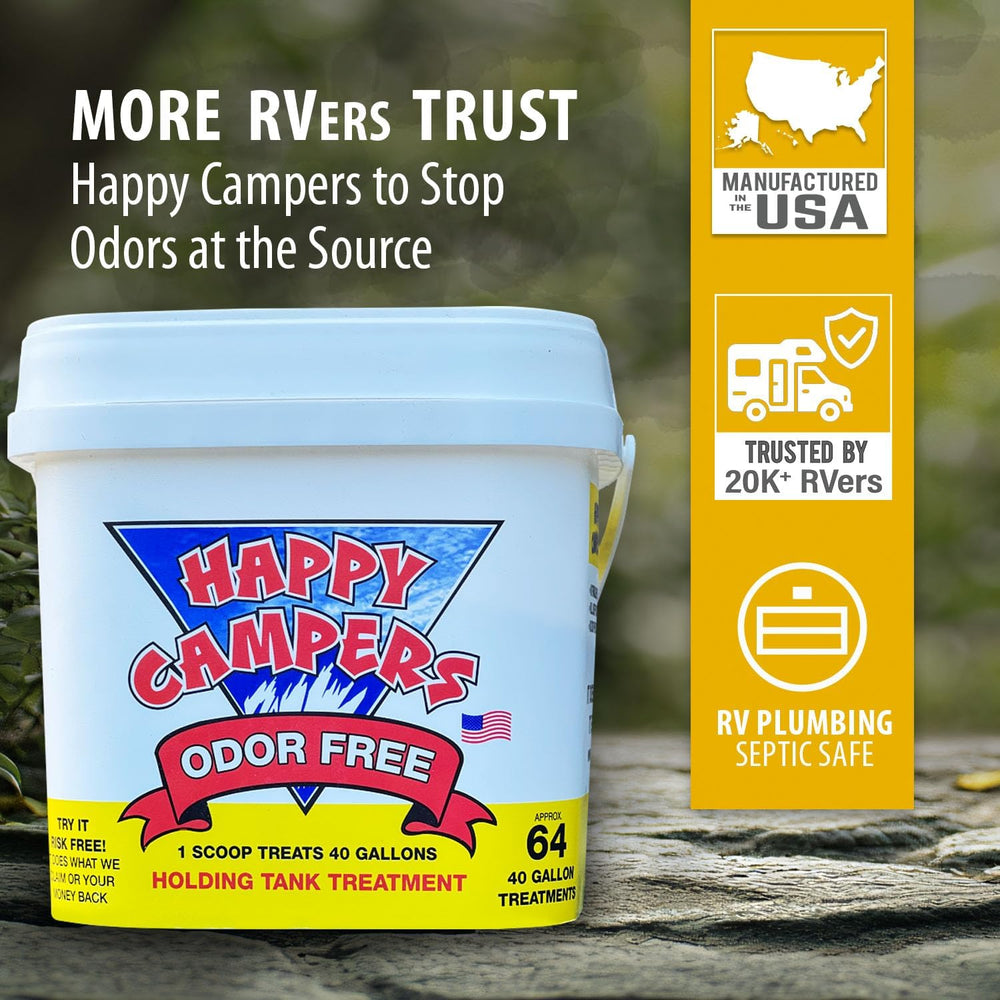 Happy Campers RV Black Tank Treatment & Gray Tank Deodorizer– 64 Treatments