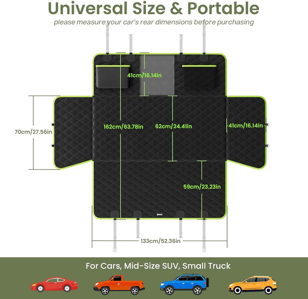Dog Car Seat Cover for Back Seat, Waterproof Leather Fabric Back Seat Extende...