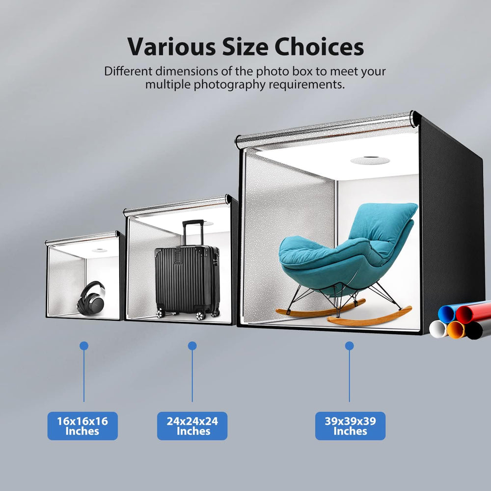 Photo Studio Light Box,39x39 Inch/100x100cm 210 LED Professional Photo Backgr...