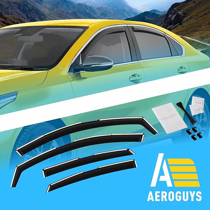 Extra Durable Window Deflectors in-Channel Window Visors Rain Guards Fit (4pcs)