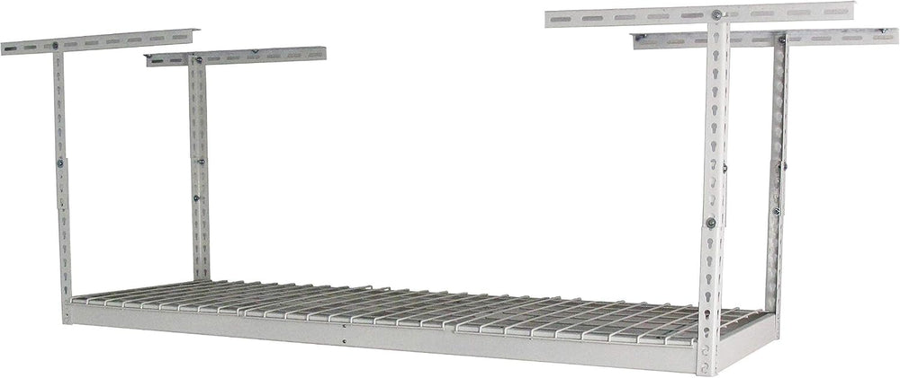 SafeRacks 2x6 Overhead Garage Storage Rack, White, 24"-45" Height