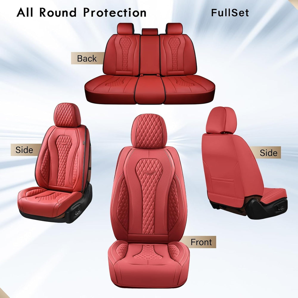 Coverado Seat Covers, Car Seat Covers Full Set, Red Car Seat Cover, Car Seat ...