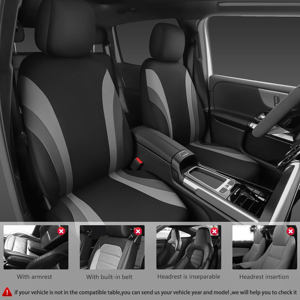 CAR PASS EVA Waterproof Car Seat Covers Front Seats,Gray Two Front Seat Cover...