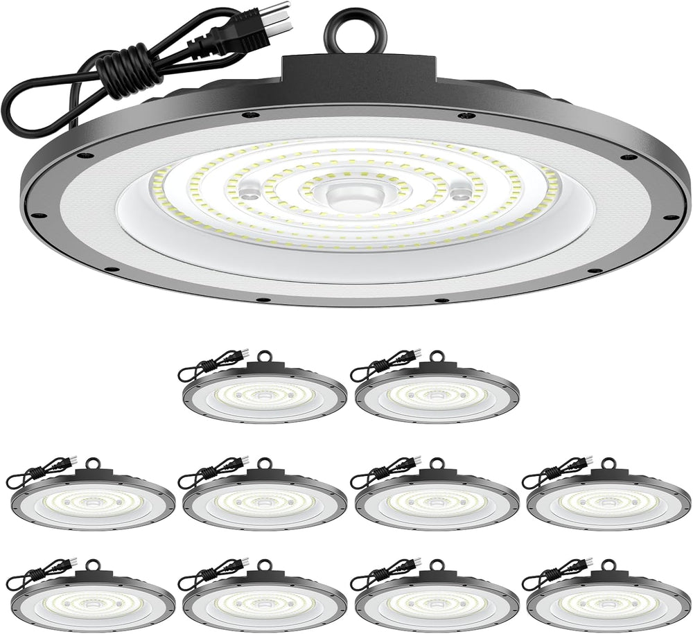 AIKVSXER 10 Pack 300W UFO LED High Bay Light, 45000LM 6000K LED Shop Light
