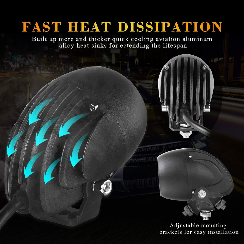 2Pcs 2.7 Inch 50W LED Driving Lights LED Pods Round Work Light Spot Light Mot...