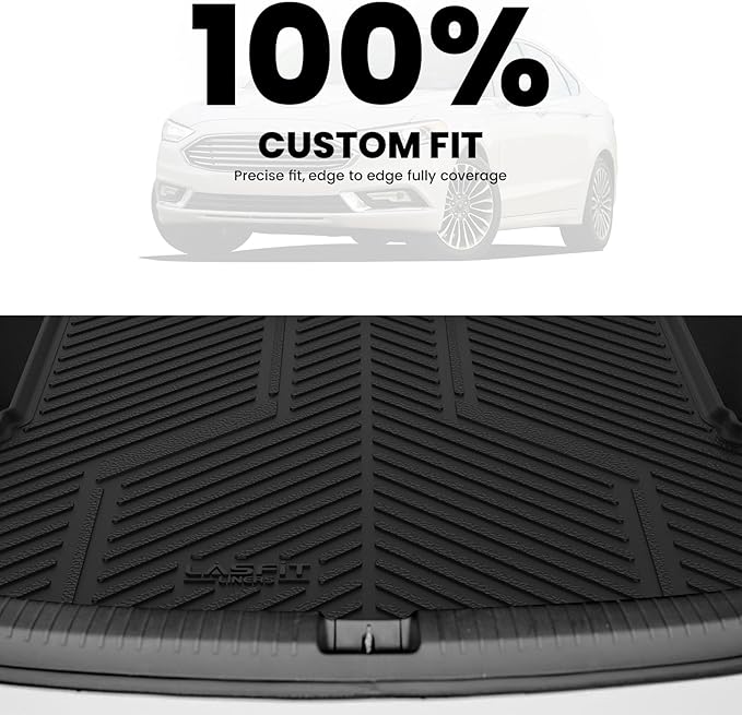 LASFIT Trunk Mat for Ford Fusion 2013-2020 All Weather TPE Mats Custom Fit