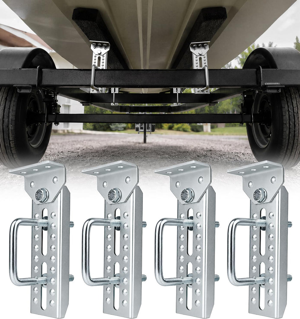 Heavy Duty Boat Trailer Bunk Brackets, 4 PCS 8" Galvanized Swivel Top Bu...