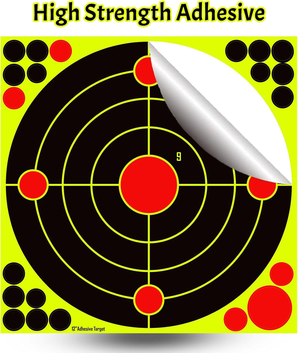12x12 Inch Splatter Adhesive Targets, Reactive Shooting Stickers