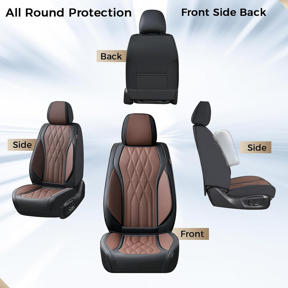Coverado Seat Covers FullSet, 5 Seats Car Seat Protector, Waterproof Nappa Le...