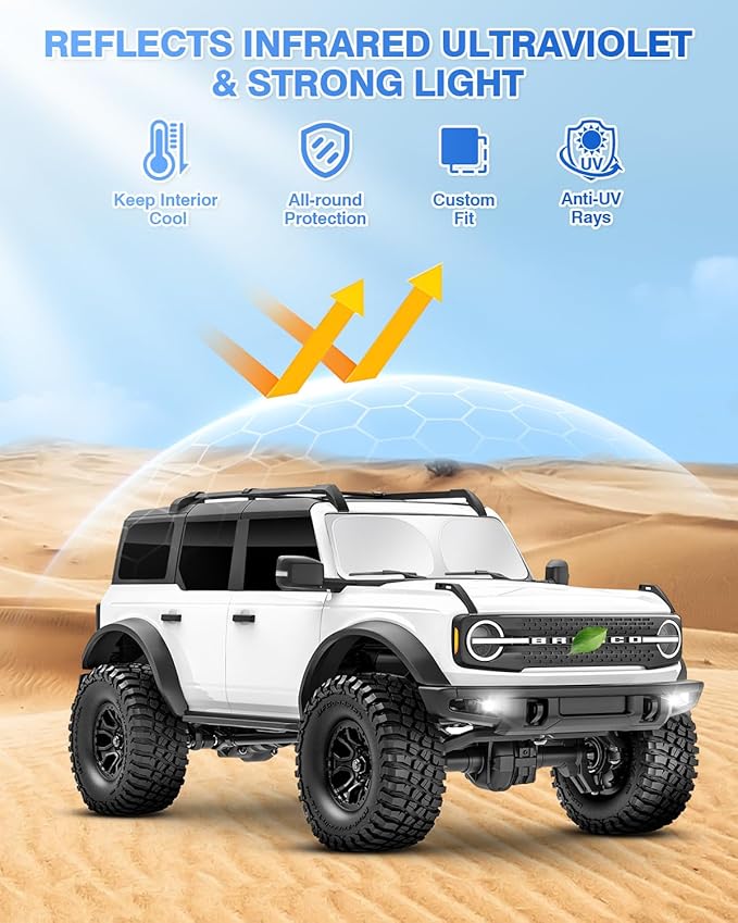 Windshield Sun Shade for 2021-2025 2026 Ford Bronco 4 Door Side Rear Window (...