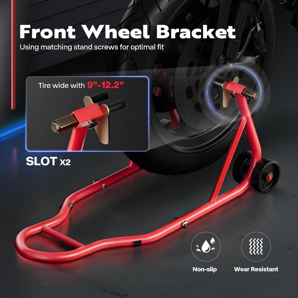 SPECSTAR Motorcycle Stands 882 Lbs Capacity, Red