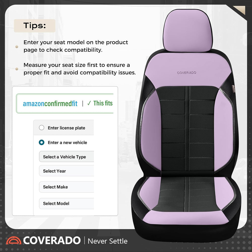 Coverado Car Seat Covers Full Set Leather Full Coverage Waterproof Seat Cover...