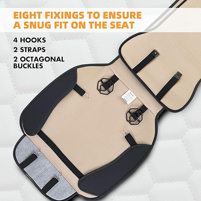 Elantrip 2PCs Front Car Seat Covers Leather Water Proof Seat Protector