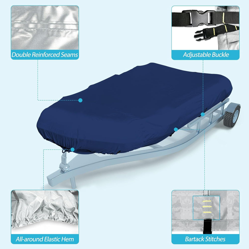 600D Marine Grade Fade and Tear Resistant Dinghy Cover, Navy Up to 9.5' L