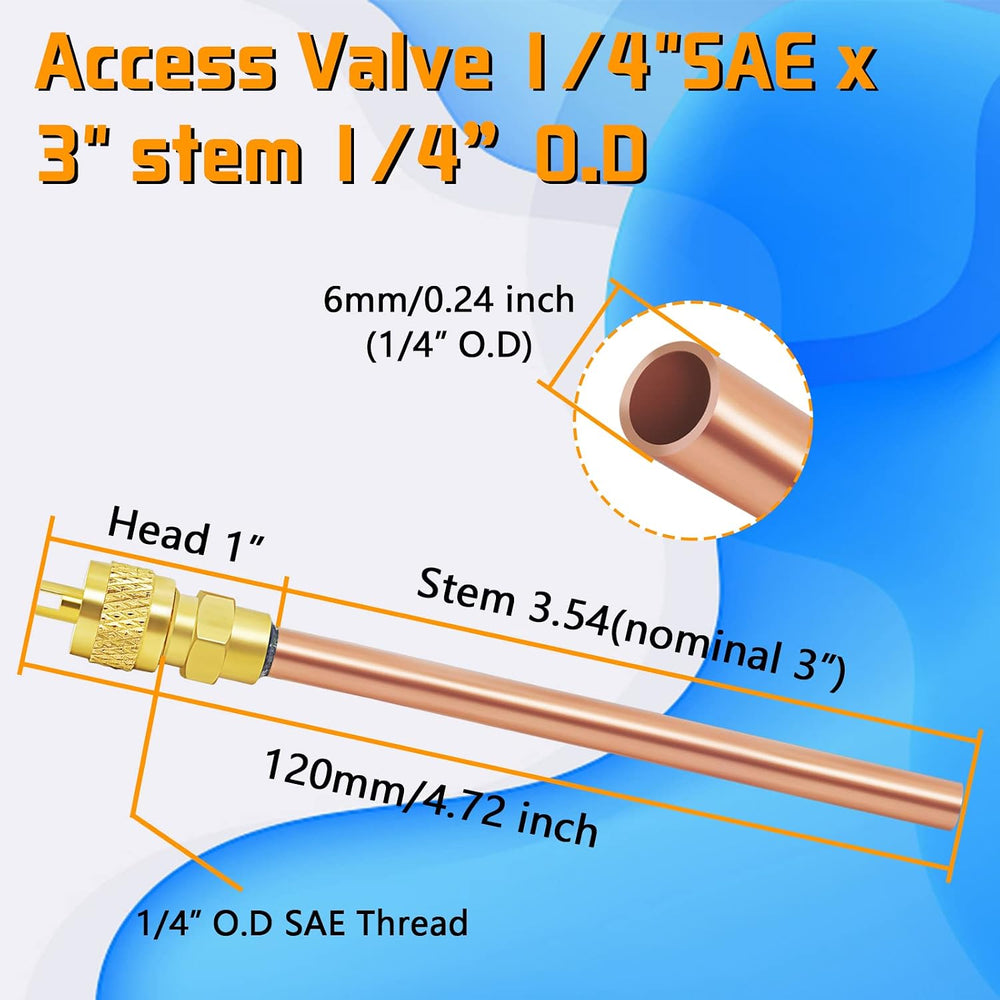 30Pcs Access Service Valve, 1/4'' SAE x 1/4'' OD x 3.54'&...