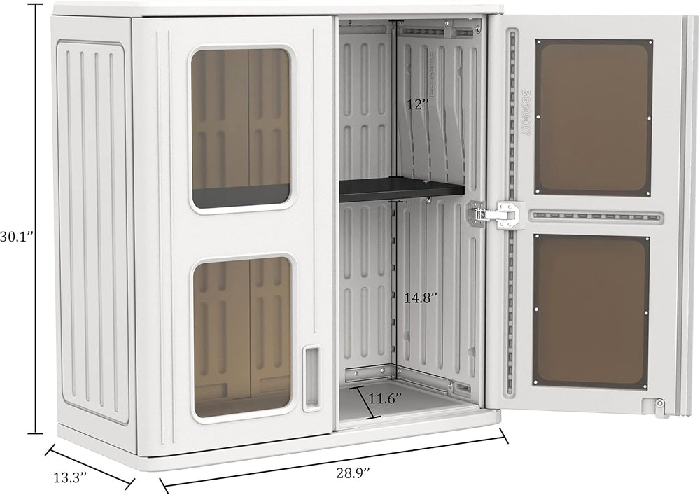 KINYING Outdoor Storage Cabinet Waterproof,Resin Garage and Laundry Room Wall...