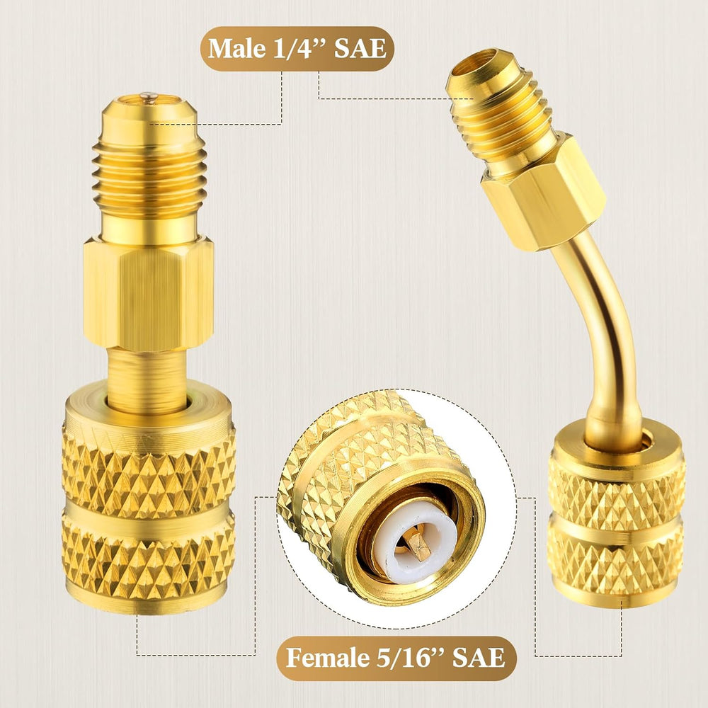 AC R1234YF Quick Couplers Adapters Set, R1234YF Self Sealing/Puncture Can Tap...
