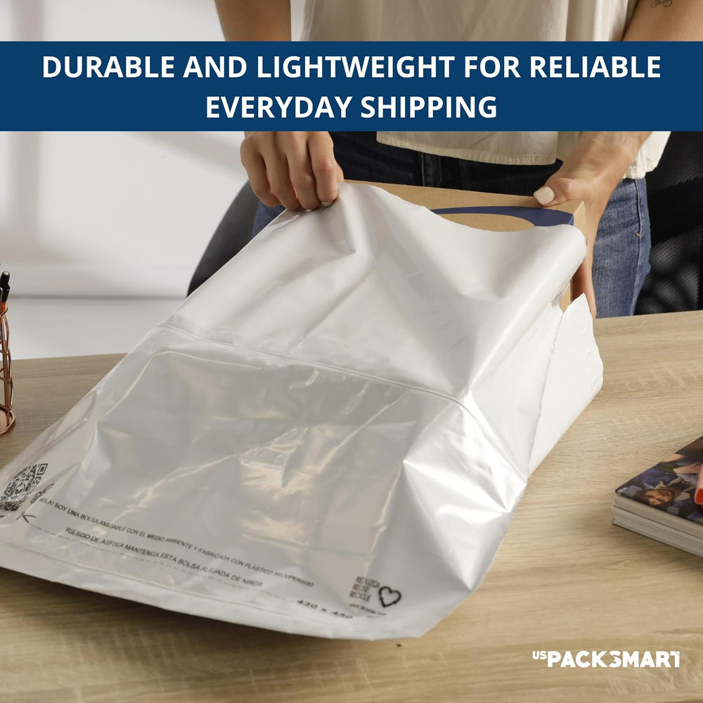 White Plastic Poly Mailers 12"x15" | Shipping Bags for Clothing, Bo...