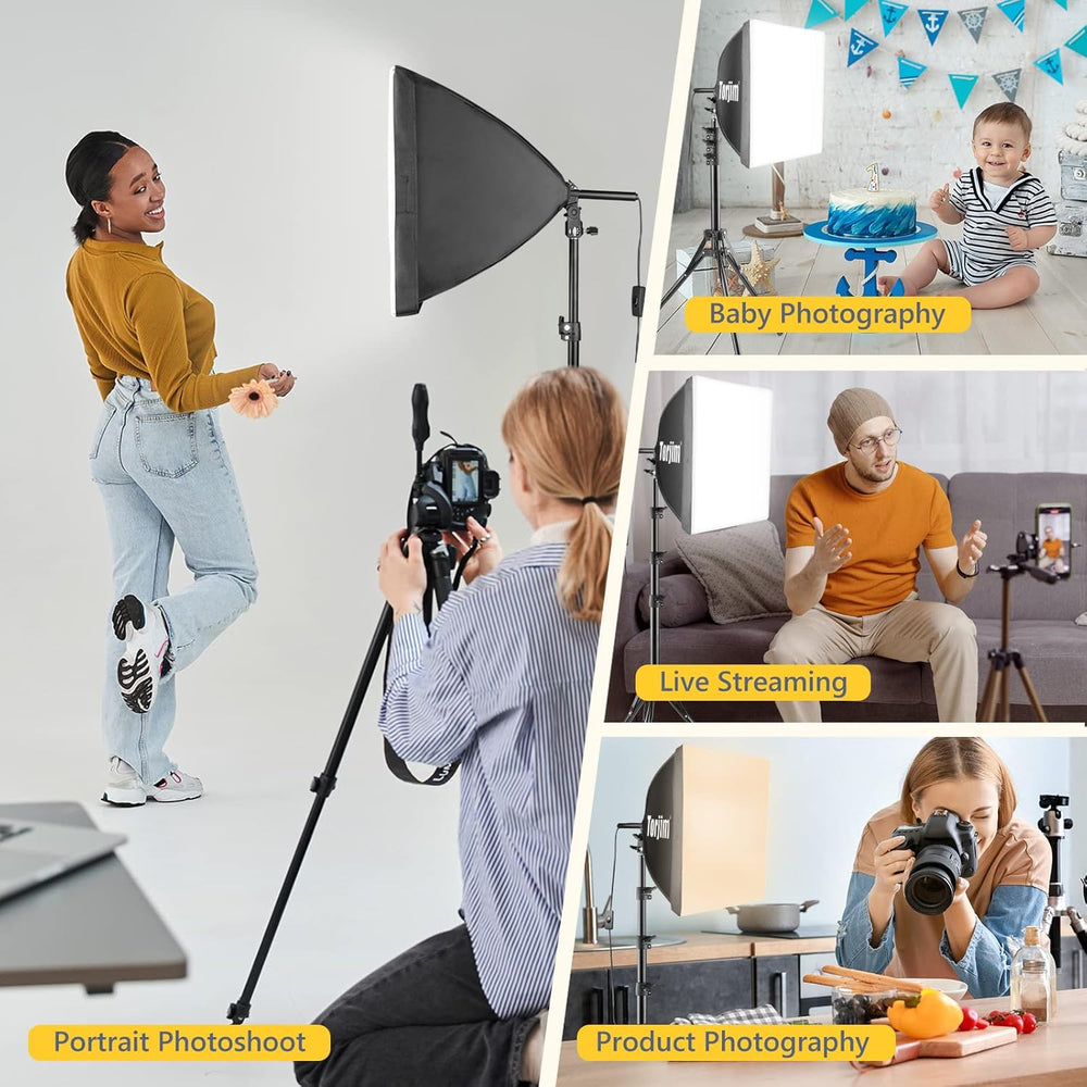 Torjim Softbox Photography Lighting Kit | 16" X 16" & 85W LED S...
