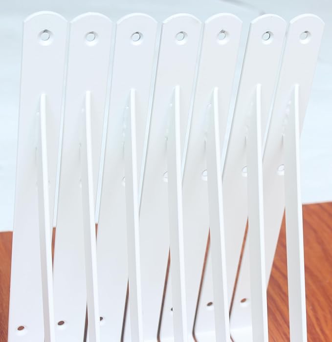 16 Pack L10 x H 8" White Heavy Duty Shelf Brackets