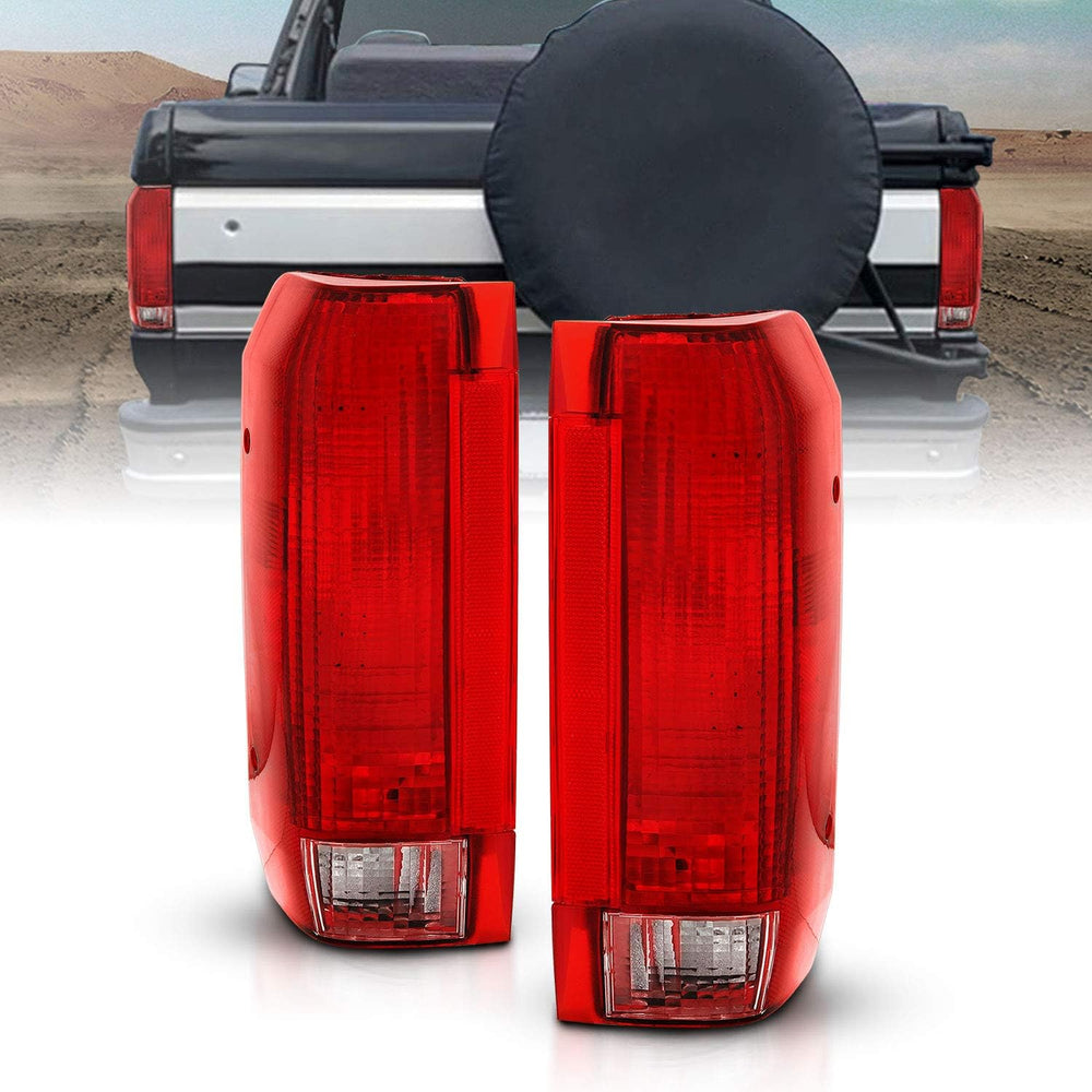 AmeriLite Red Replacement Tail Light Assembly Set for Ford Bronco / F150 F250...
