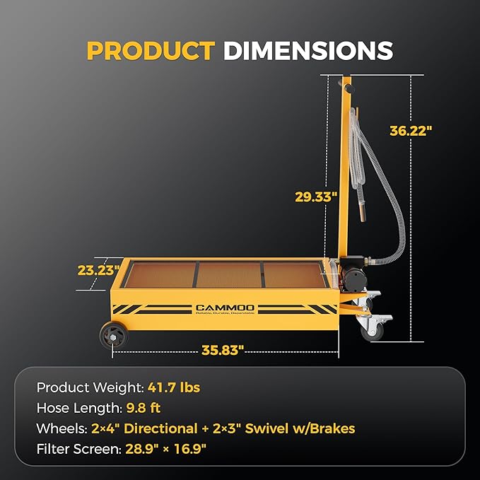 15 Gal Electric Oil Drain Pan, 110V High-Flow Pump, 9.8 FT Hose, 200 W Motor