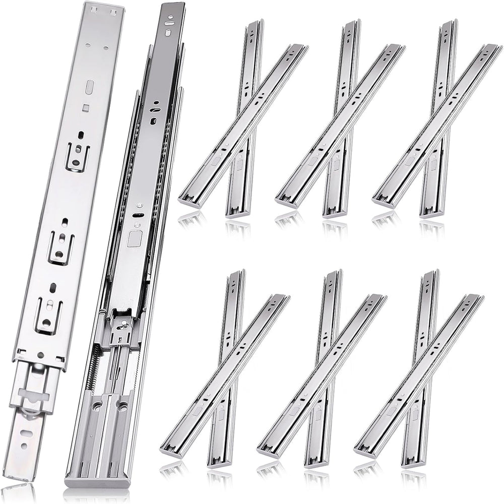 20 inch Drawer Slides 6 Pairs (12pcs) Soft Self Close 3 fold Full Extension B...