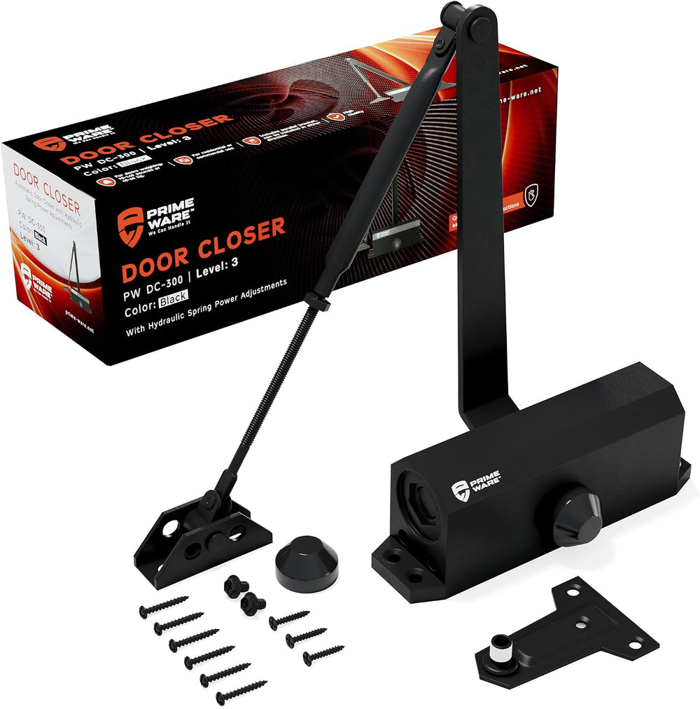 PrimeWare DC-300 Adjustable Automatic Door Closers for Home | Soft Close, No ...