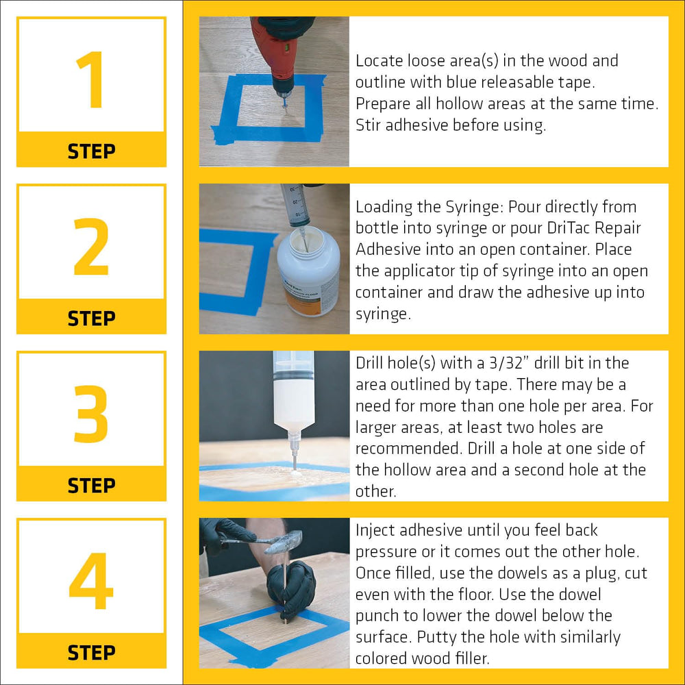 SIKA DriTac Professional Glue-Down Wood Floor Repair Adhesive White, 1 gal