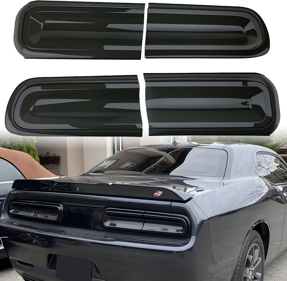 Smoked Tail Light Covers for Dodge Challenger 2015-2024, Smoke Black 4Pcs